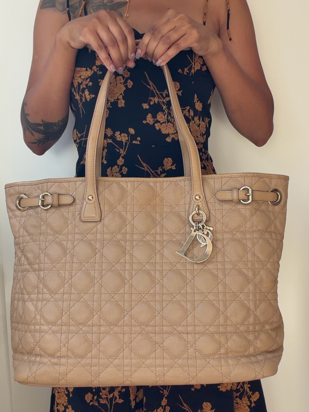 Vintage Dior Cannage Panarea Tote Bag